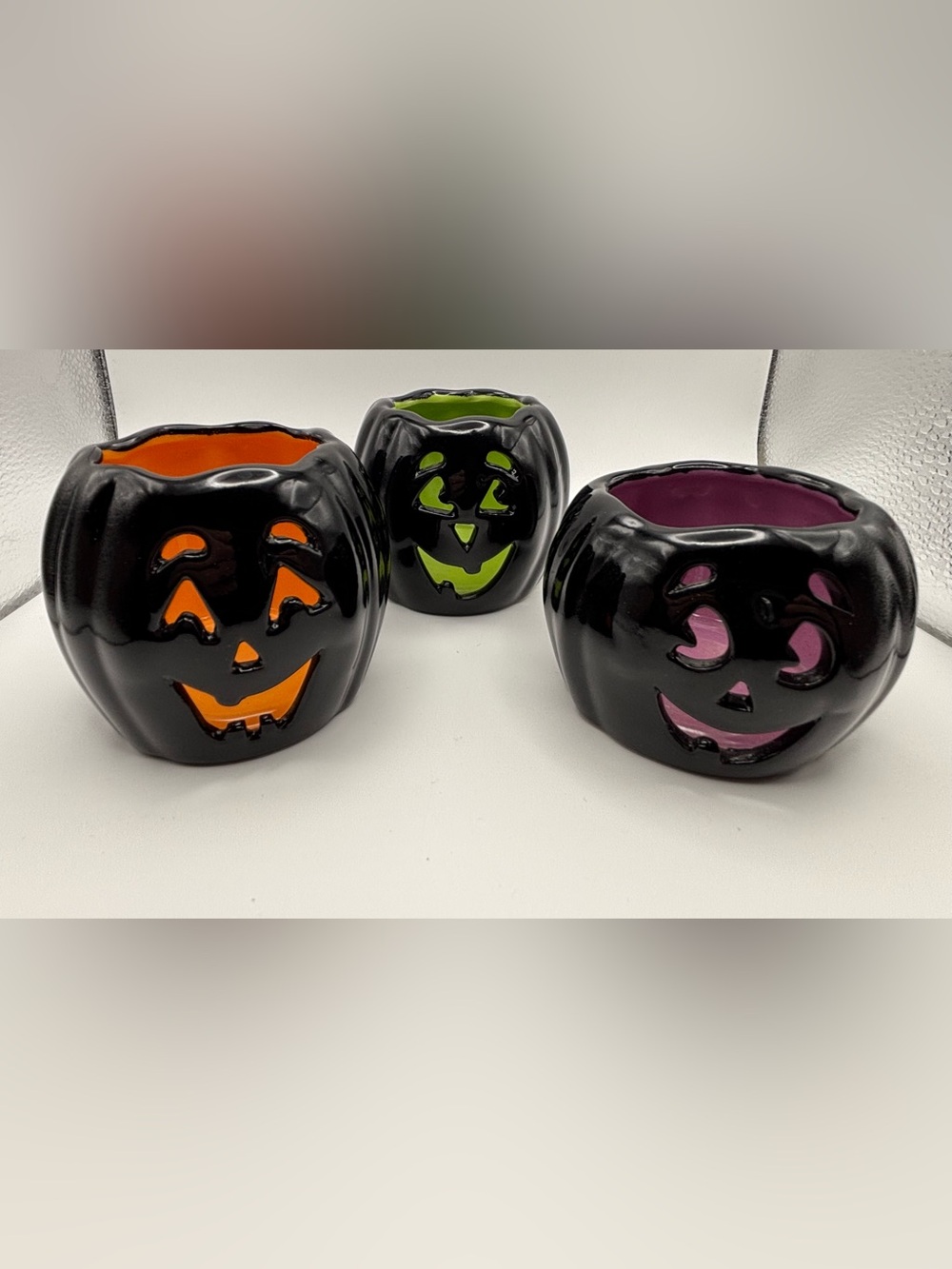 Partylite RETIRED BRAND NEW IN BOX Pumpkinheads Tealight Trio (P8973)